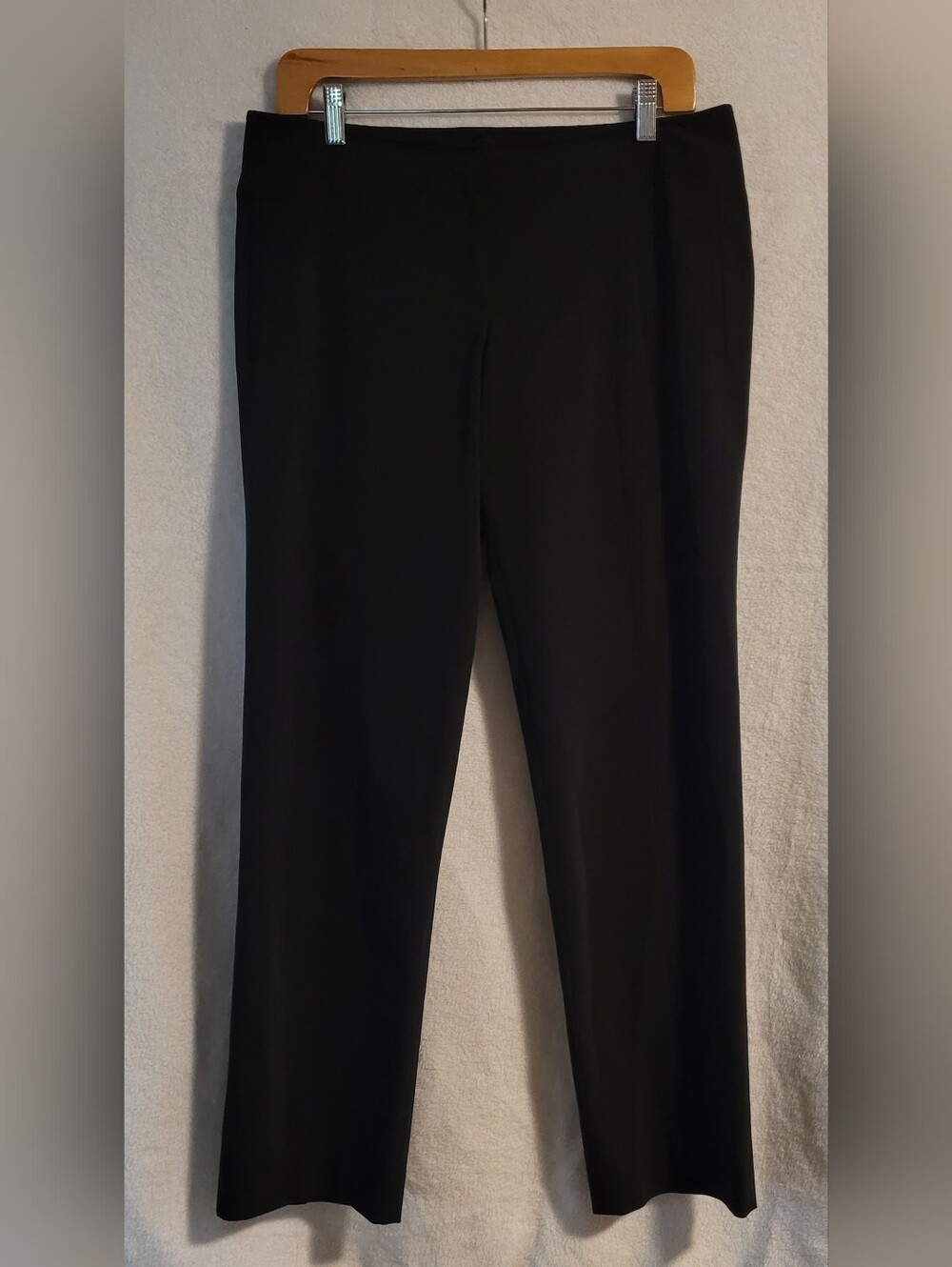 REISS Black Lined Techno Crepe Trousers Pants Size 12 EUC
